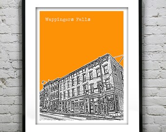 Wappingers Falls Skyline Poster Art Print New York NY Version 1