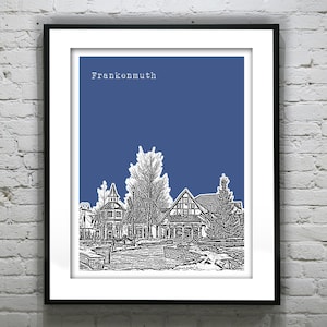 Frankenmuth Skyline Art Print Poster Michigan MI Version 1
