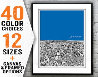Lawrence Kansas Poster Art City Skyline Print KS Item T2172