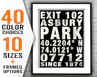 Asbury Park Subway Print New Jersey Shore Poster Print Art NJ Item T2016