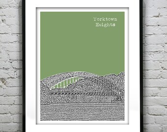 Yorktown Heights Skyline Poster Art Print New York NY Version 2