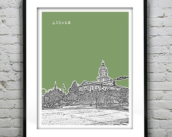 Athens Poster Georgia Skyline Art Print Item T2212