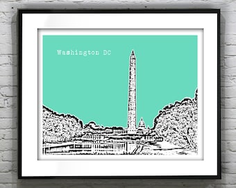 Washington DC Poster Art Skyline Print Washington Monument Mall Landscape  Item T1315