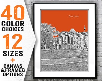 Durham North Carolina Poster Art Print City Skyline NC Item T5237