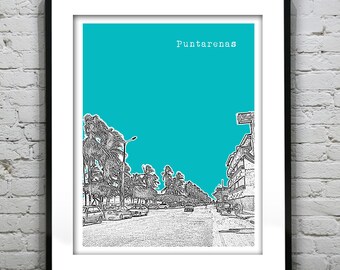 Puntarenas Skyline Poster Art Print Version 2