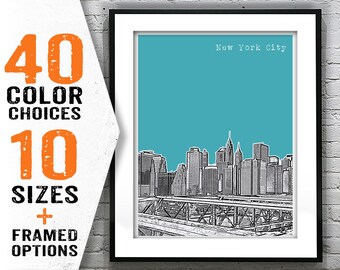 New York City Skyline Poster Art Print New York NYC Item T1923