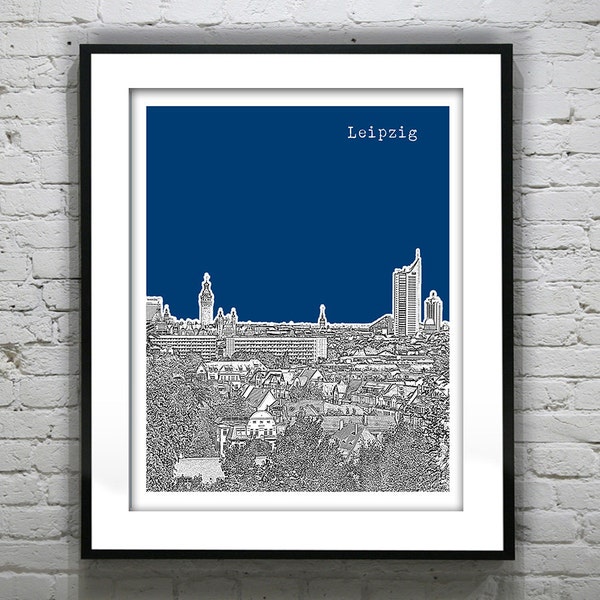 Leipzig Germany Skyline Poster Print Art Version 1