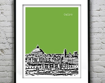 Cairo Egypt Poster Cairo University Art Print Skyline Version 1