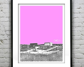 Oslo Norway City Skyline Poster Art Print Opera House Item T2763