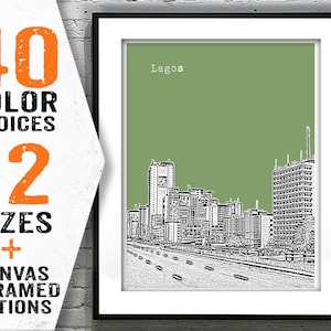 Lagos Nigeria Poster City Art Print Skyline Item T2399
