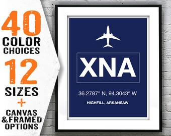 XNA Northwest Arkansas National Airport Highfill Aviation Poster Art Print Item T2759