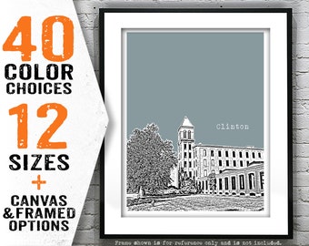 Clinton Massachusetts Skyline Poster Print Art  MA Item T4769