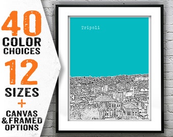 Tripoli Lebanon Poster Art Print City Skyline Overview Item T2191
