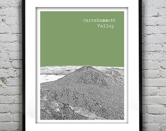 Carrabassett Valley Skyline Poster Art Print Maine ME Mount Bigelow Item T2520