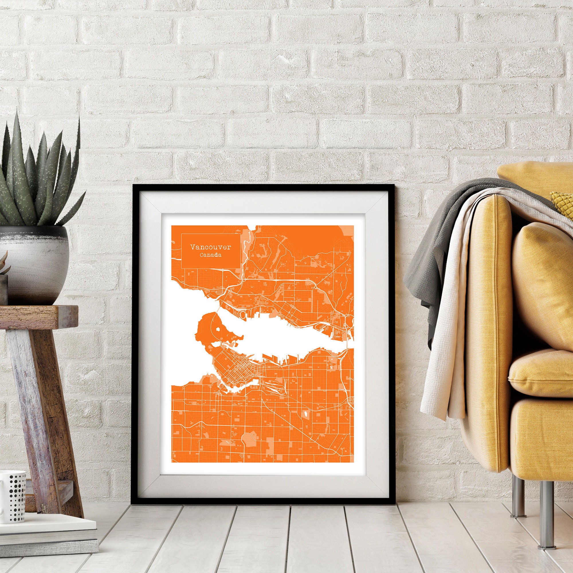 Vancouver Canada Blueprint Map Portrait Poster Art Print Item T 2847