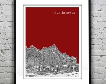 Northampton Massachusetts Poster Art Print MA Version 1