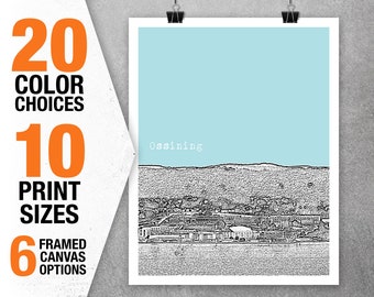 Ossining New York Skyline Poster Art Print  NY Item T5302