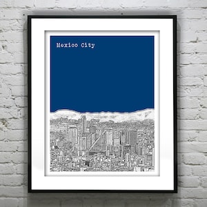 Mexico City Mexico Poster Art Skyline Print Item T4297