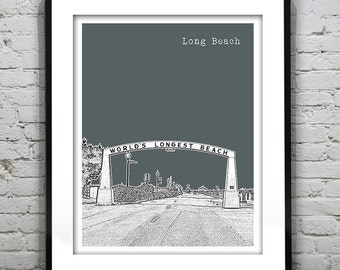 Long Beach Washington Art Print Poster WA  Item T1322