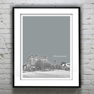 Stoneham Massachusetts Skyline Poster Art Print MA Item T4480