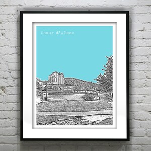 Coeur d&#39;Alene Idaho Poster Skyline Art Print ID