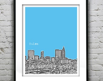 Tulsa Poster Art Skyline Print Oklahoma OK