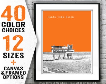 Santa Rosa Beach Florida Skyline Poster Art Print FL Item T4660