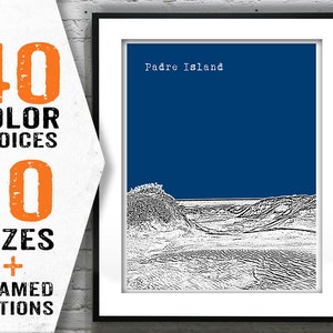 Padre Island Texas Poster Skyline Art Print TX Item T1595