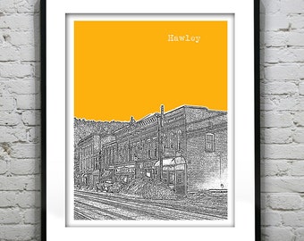 Hawley Skyline Poster Art Print Pennsylvania PA Item T2631
