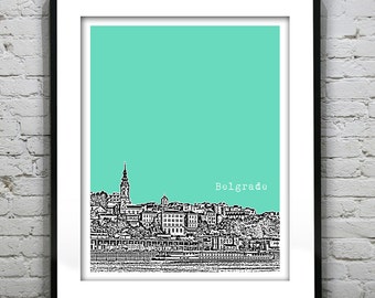 Belgrade Serbia City Skyline Poster Art Print Item T5463