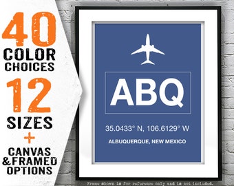 ABQ Albuquerque International Airport Aviation Poster Art Print New Mexico Item T4068