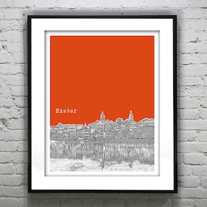 Exeter New Hampshire Poster Print Art Skyline NH Item T4244