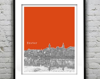 Exeter New Hampshire Poster Print Art Skyline NH Item T4244