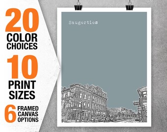Saugerties New York Skyline Poster Art Print  NY Item T5301
