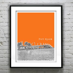 Fort Myers Florida Skyline Poster Art Print FL Item T2477