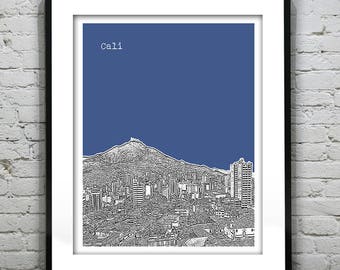 Cali Colombia Skyline Poster Print Art Item T1167