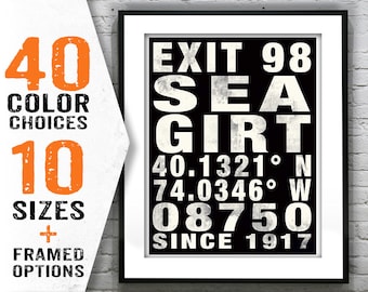 Sea Girt Subway Print New Jersey Shore Poster Print Art NJ Jersey Shore Item T1591