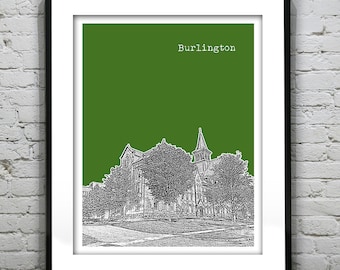 Burlington Vermont Skyline Poster Art Print Item T5125