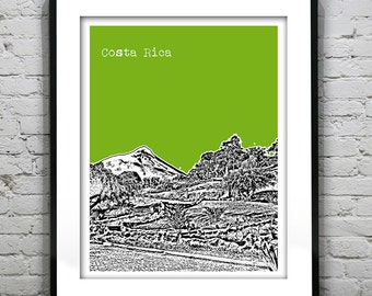 Costa Rica Poster Art Skyline Print Item T2828