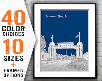 Jensen Beach Florida Skyline Poster Art Print Item T1663