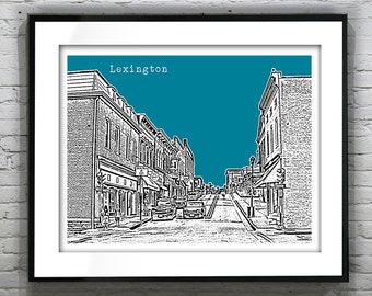 Lexington Virginia Poster Art Skyline Print Virginia VA Landscape Version 3