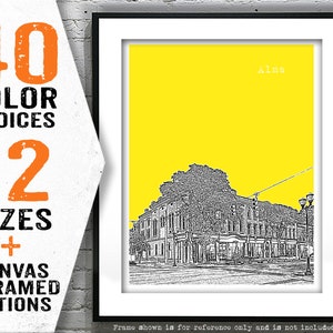 Alma Michigan Poster Skyline Art Print Item T4861