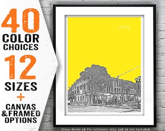 Alma Michigan Poster Skyline Art Print Item T4861