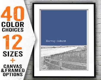 Harvey Cedars New Jersey Shore Poster Print Art NJ Skyline Jersey Shore Item T2994