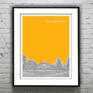 Harrisonburg Virginia Skyline Poster Art Print VA Item T2911