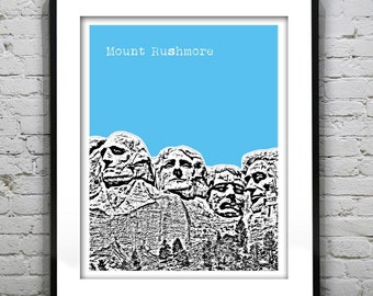 Mount Rushmore South Dakota Poster Print Art  Rapid City Black Hills