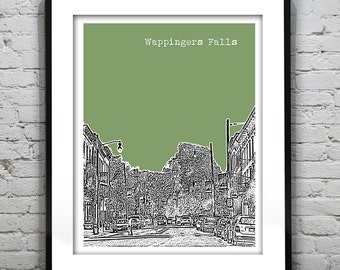 Wappingers Falls Skyline Poster Art Print New York NY Version 2