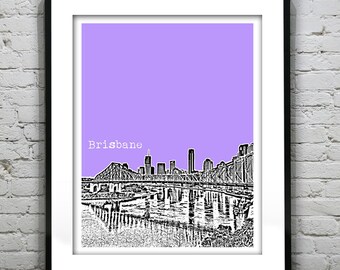 Brisbane Australia Skyline Poster Print Art Item T5548