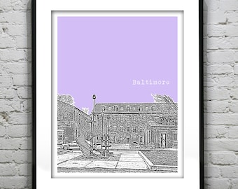 Baltimore Maryland Mt. Washington Mill Skyline Poster Art Print MD  Item T1328