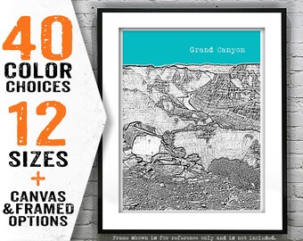 Grand Canyon South Rim Skyline Poster Art Print Arizona Item T4806